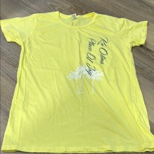 Yellow Ko Olina T-Shirt with Palm Tree Design